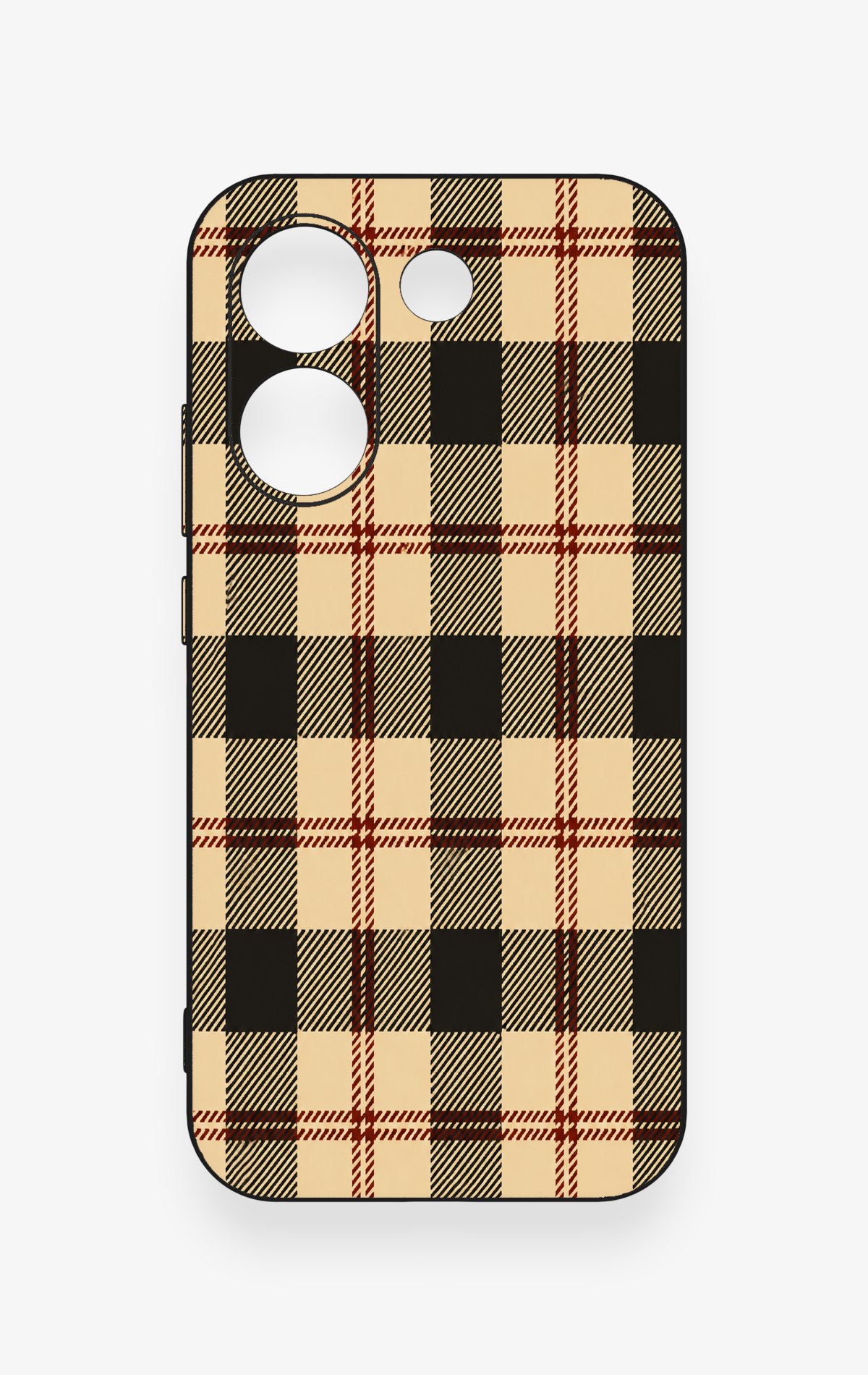 Poco X8 Pro Uyumlu Krem Ekose Desenli Silikon Kılıf