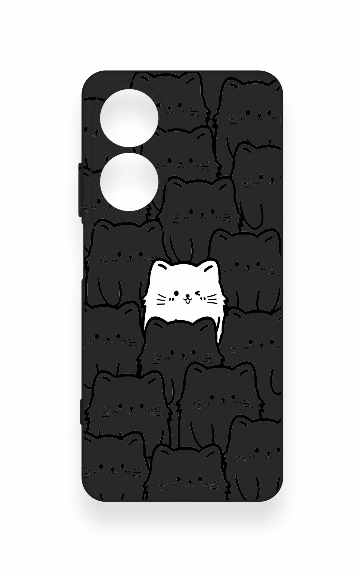 Oppo A60 Uyumlu Many Cats Desenli Silikon Kılıf