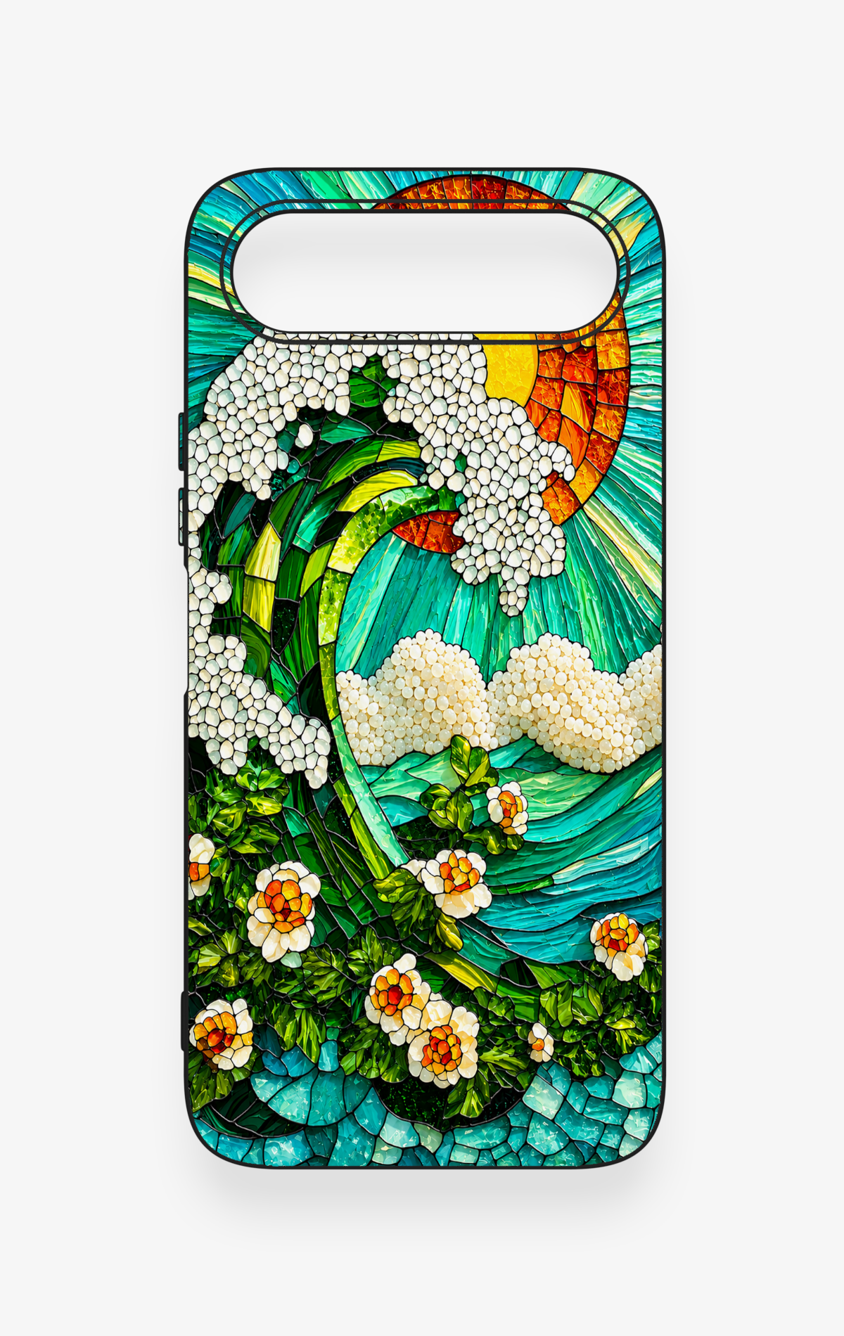 Tecno Spark 50 5G Uyumlu Mozaik Okyanus Dalgası Desenli Silikon Kılıf
