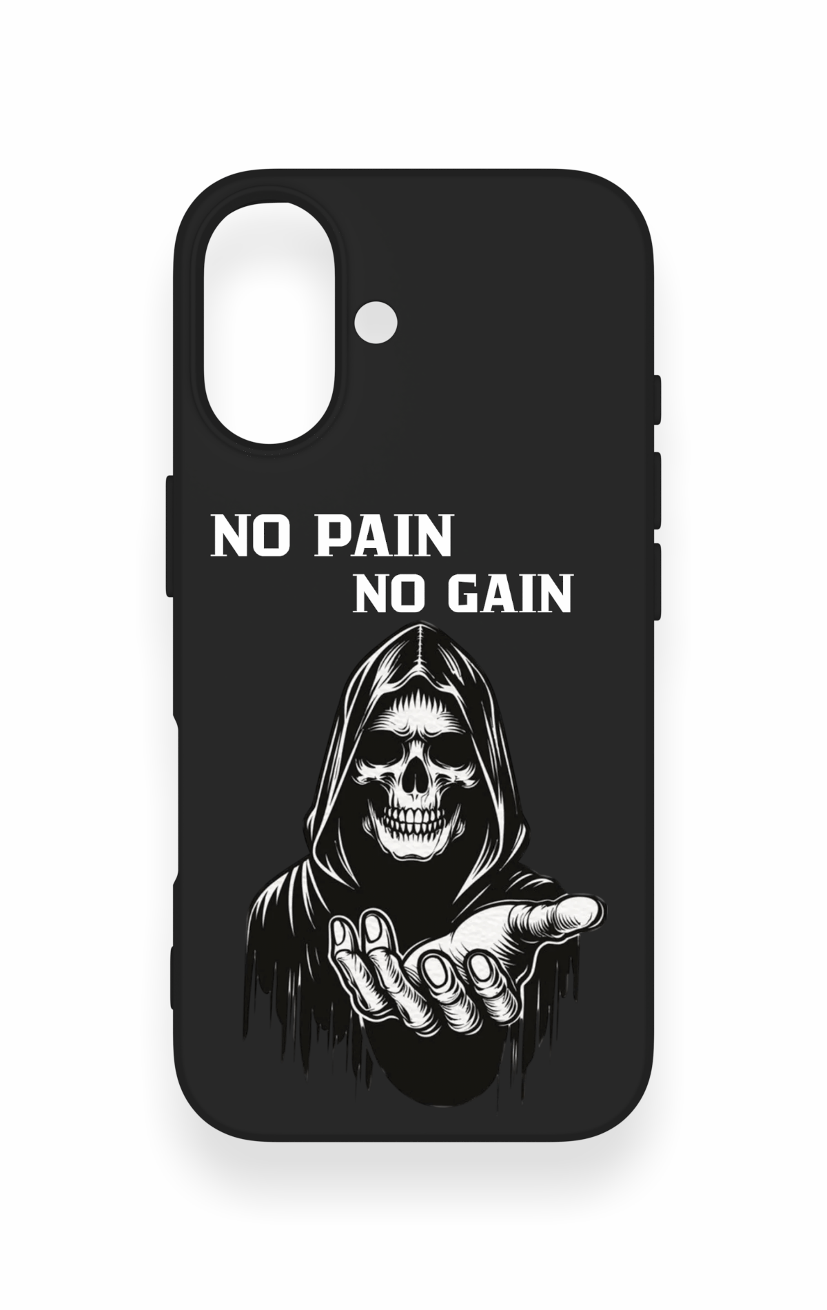 iPhone 16 Uyumlu No Pain No Gain Desenli Silikon Kılıf