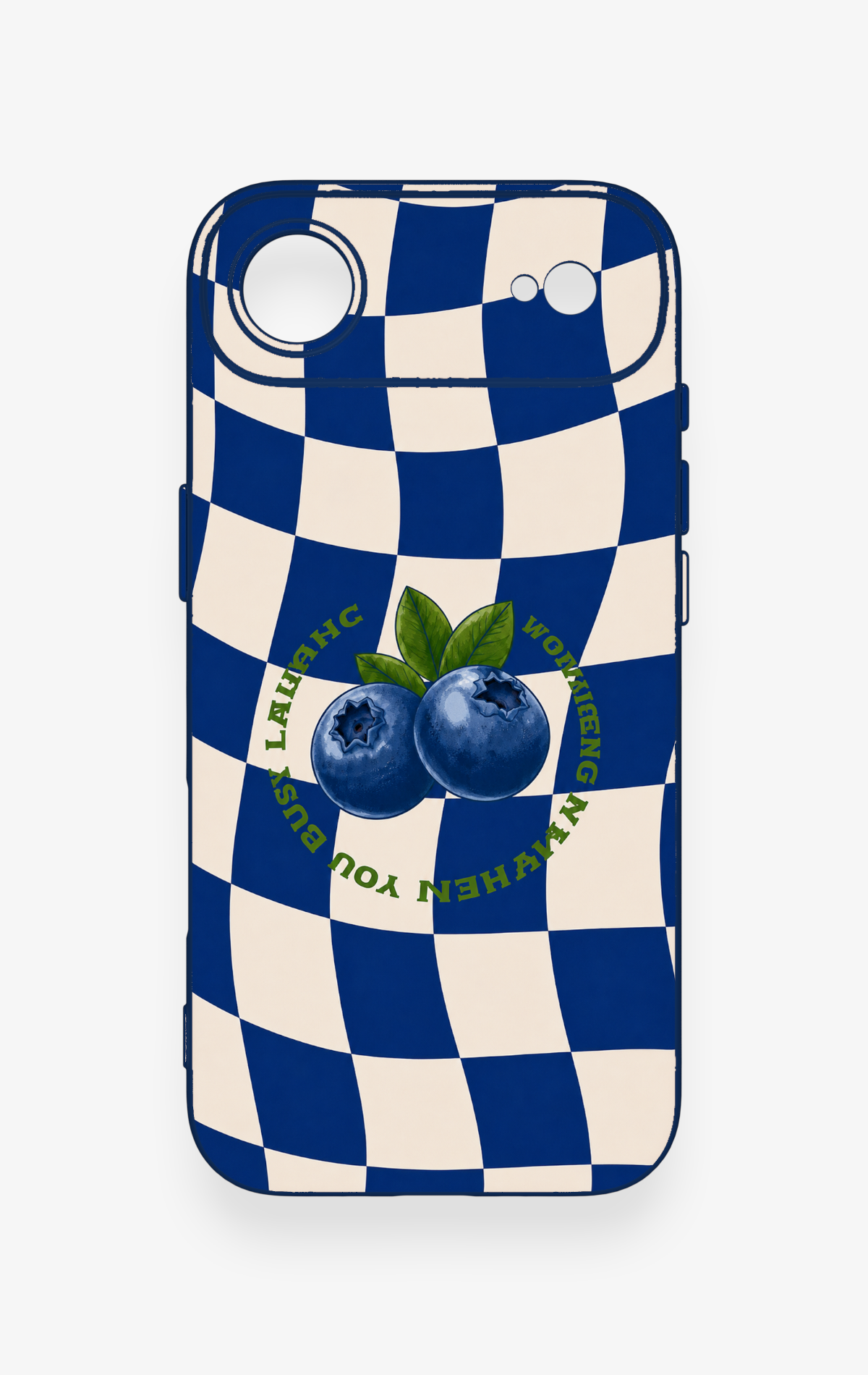 iPhone 17 Air Uyumlu Yaban Mersini Desenli Silikon Kılıf