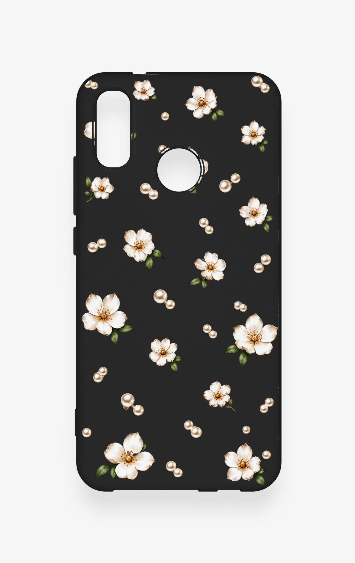 Huawei P20 Lite Uyumlu İnci Papatya Desenli Silikon Kılıf