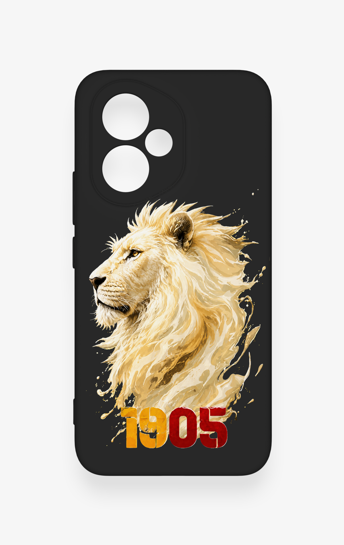 Honor 400 Uyumlu Sarı Kırmızı 1905 Aslan Desenli Silikon Kılıf