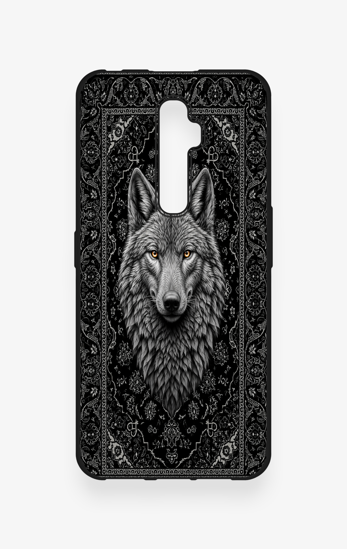 Oppo Reno 2Z Uyumlu Etnik Kurt Desenli Silikon Kılıf