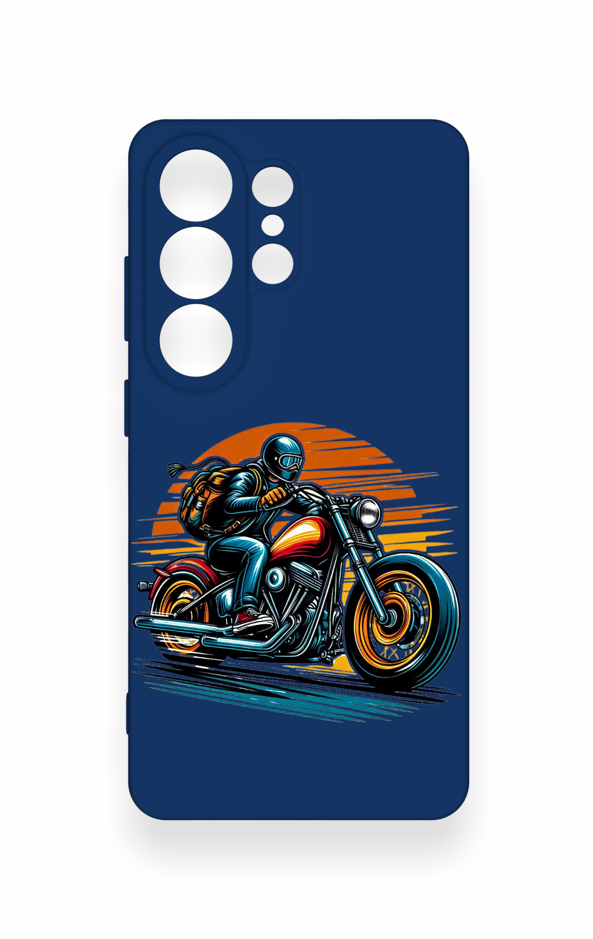 Samsung S26 Ultra Uyumlu Moto Rider Desenli Silikon Kılıf