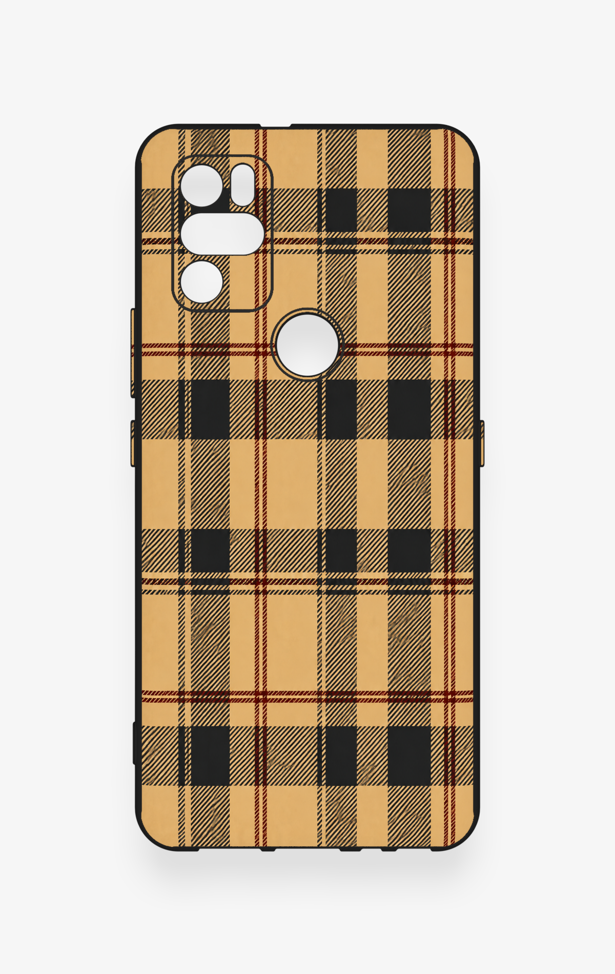 Omix X300 Uyumlu Burberry Ekose Desenli Silikon Kılıf