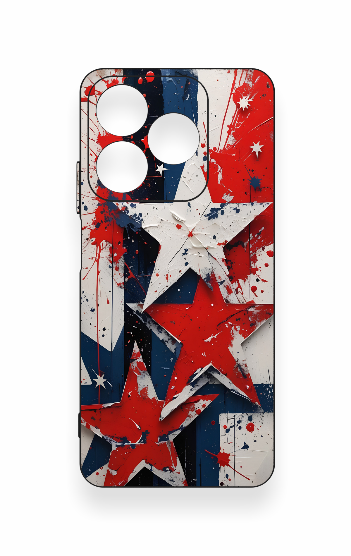 Realme C63 Uyumlu Star Flag Desenli Silikon Kılıf