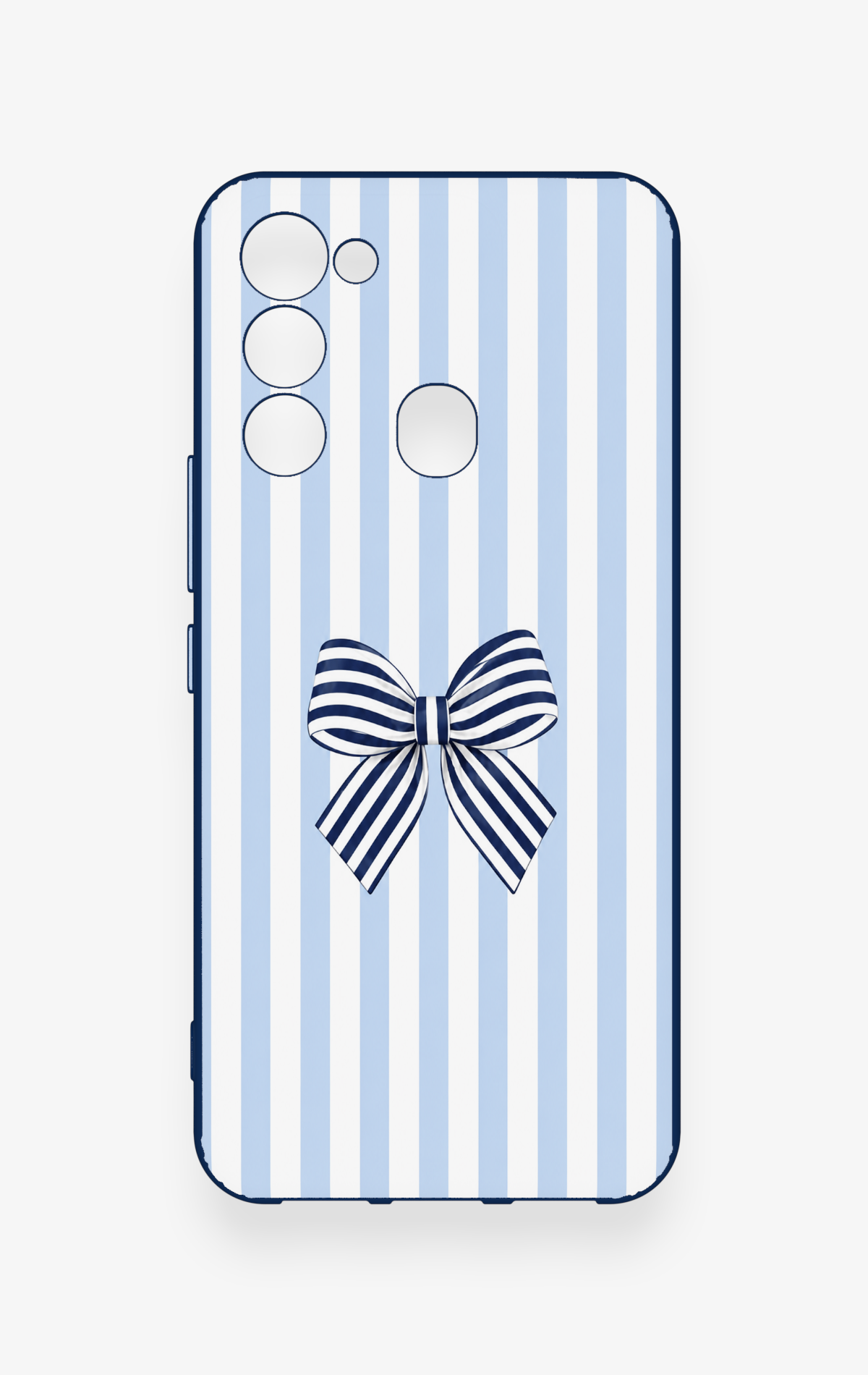 Tecno Spark 8C Uyumlu Mavi Beyaz Kurdele Desenli Silikon Kılıf