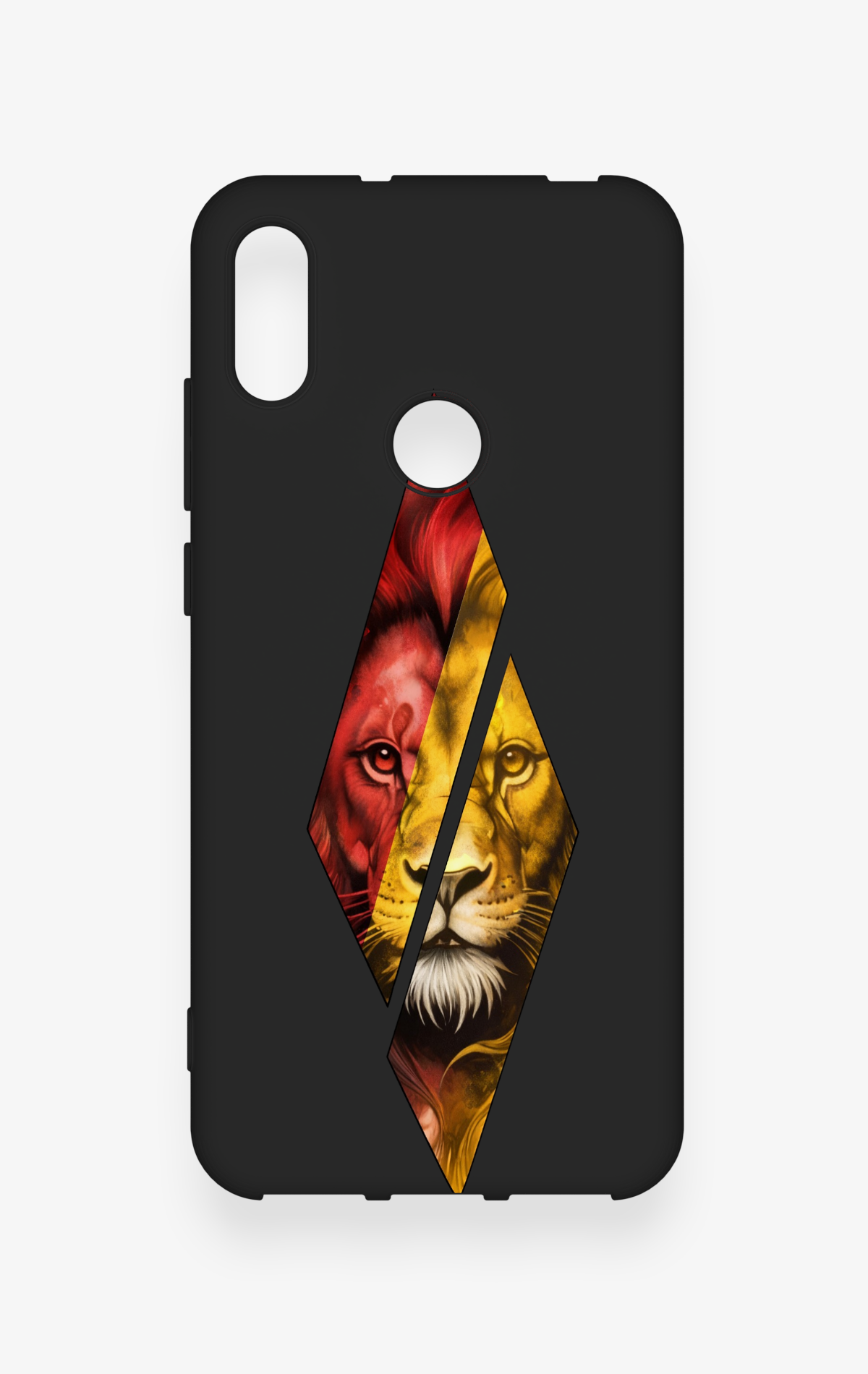 Huawei Y6 2019 Uyumlu Kesik Aslan Desenli Silikon Kılıf