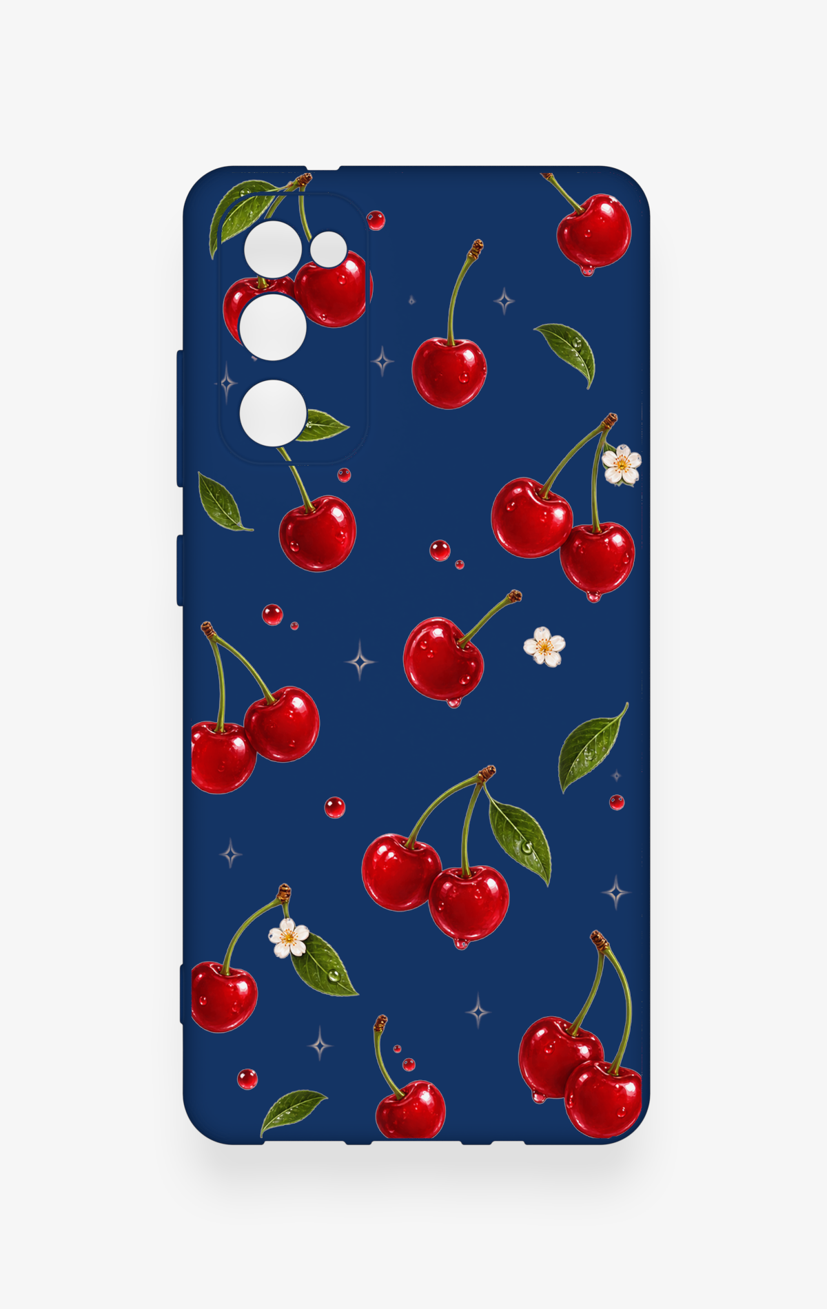 Samsung S20Fe Uyumlu Kiraz Papatya Desenli Silikon Kılıf