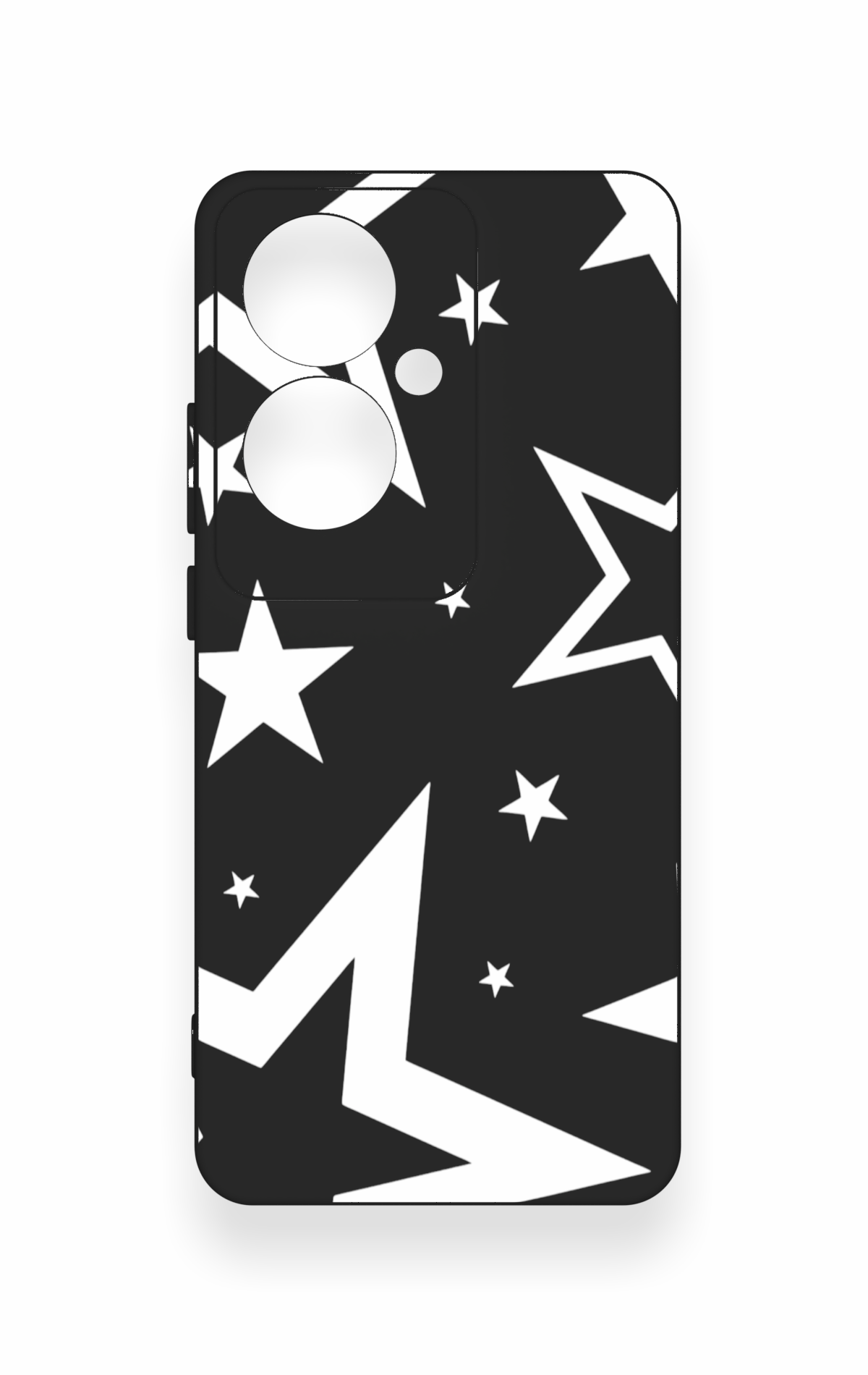 Oppo Reno 11F Uyumlu Siyah Mega Star Desenli Silikon Kılıf