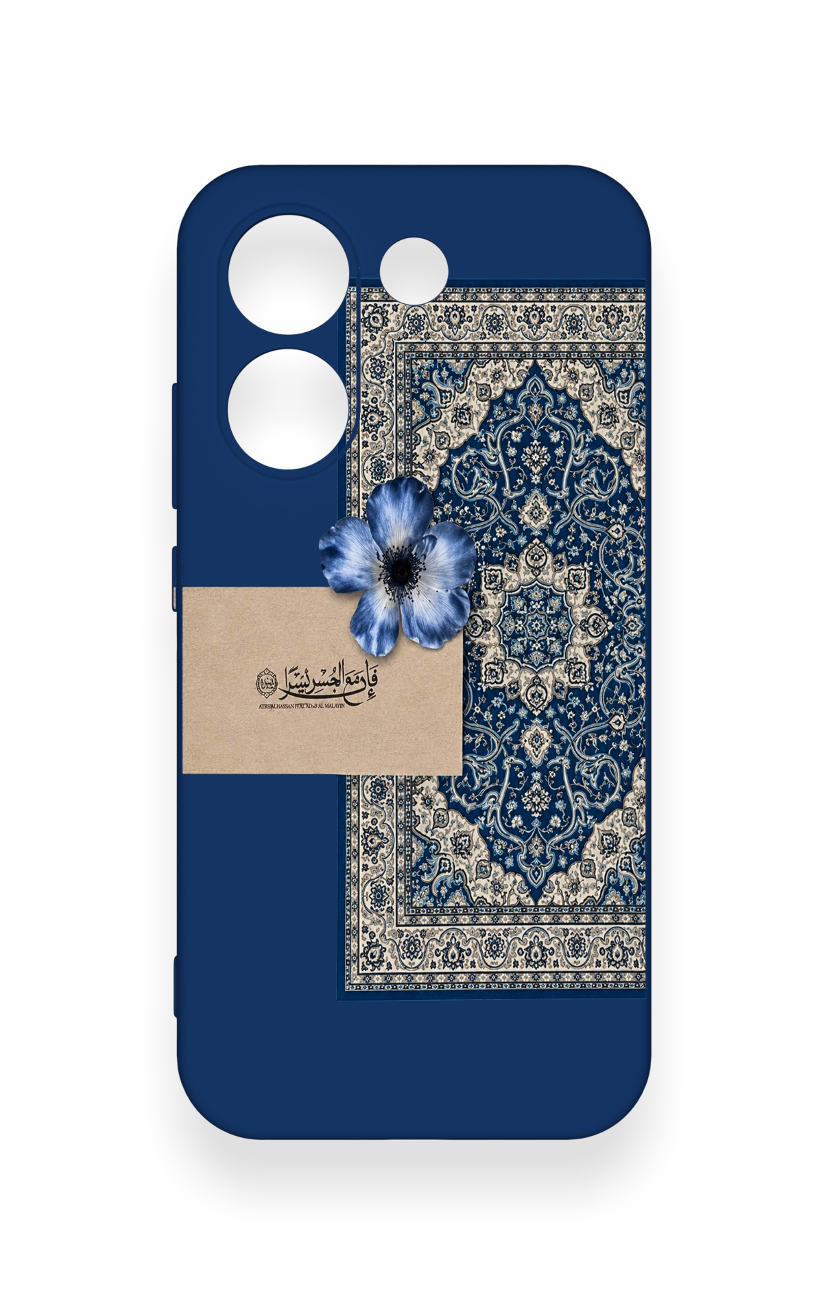 Poco X8 Pro Uyumlu Mavi Etnik Halı Desenli Silikon Kılıf