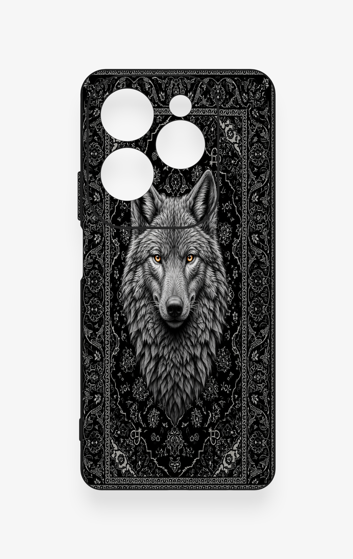 İnfinix Hot 40 Pro Uyumlu Etnik Kurt Desenli Silikon Kılıf