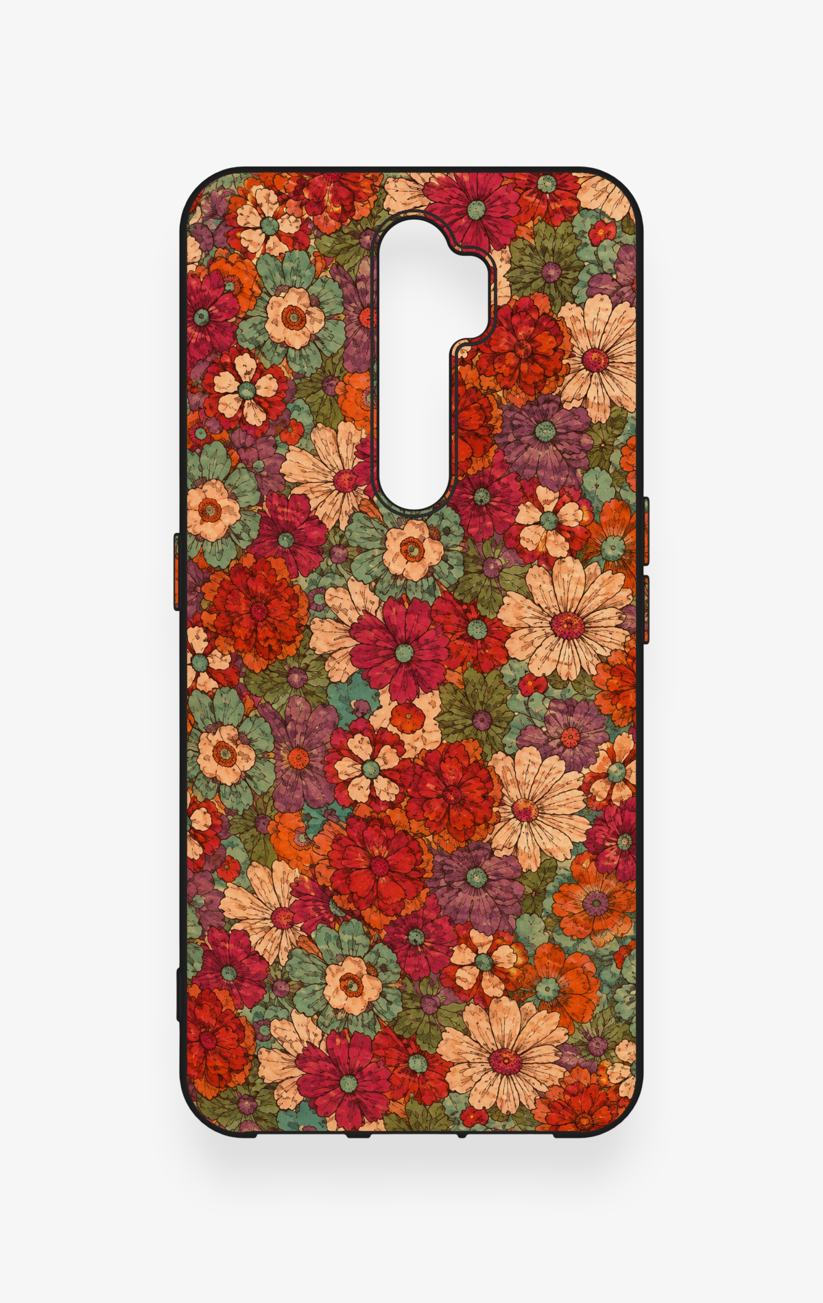 Oppo A5 2020 Uyumlu Pastel Çiçek Bahçesi Desenli Silikon Kılıf