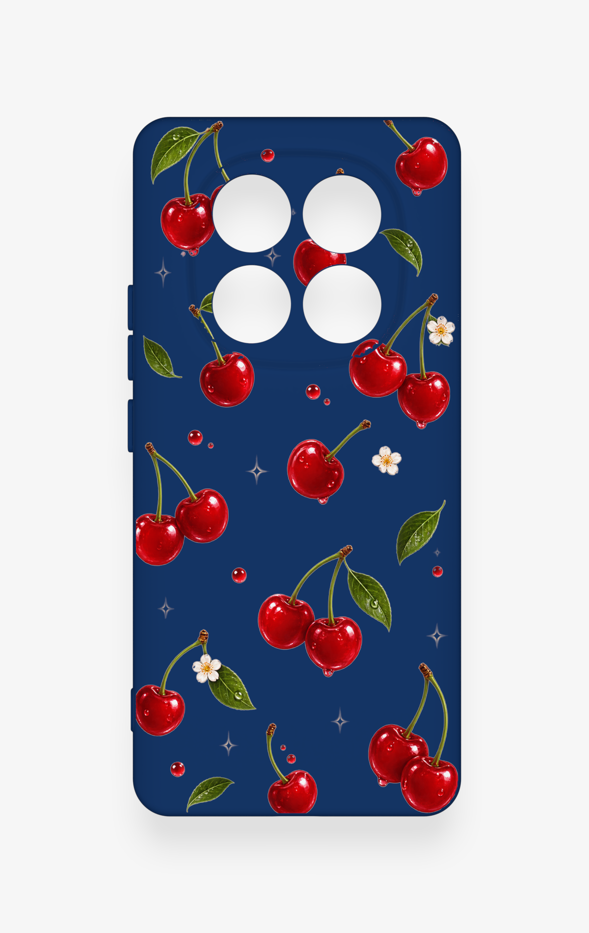 Redmi Note 14 Pro 5G Uyumlu Kiraz Papatya Desenli Silikon Kılıf