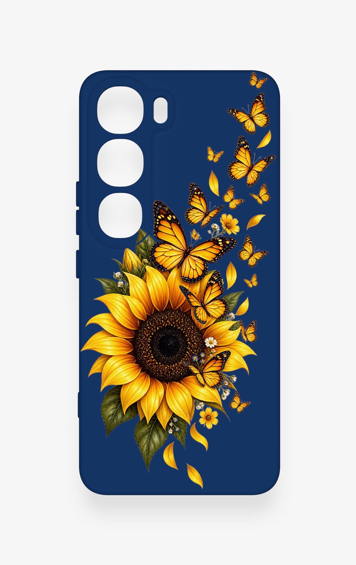 Vivo V40 Lite 5G Uyumlu Ayçiçeği Desenli Silikon Kılıf