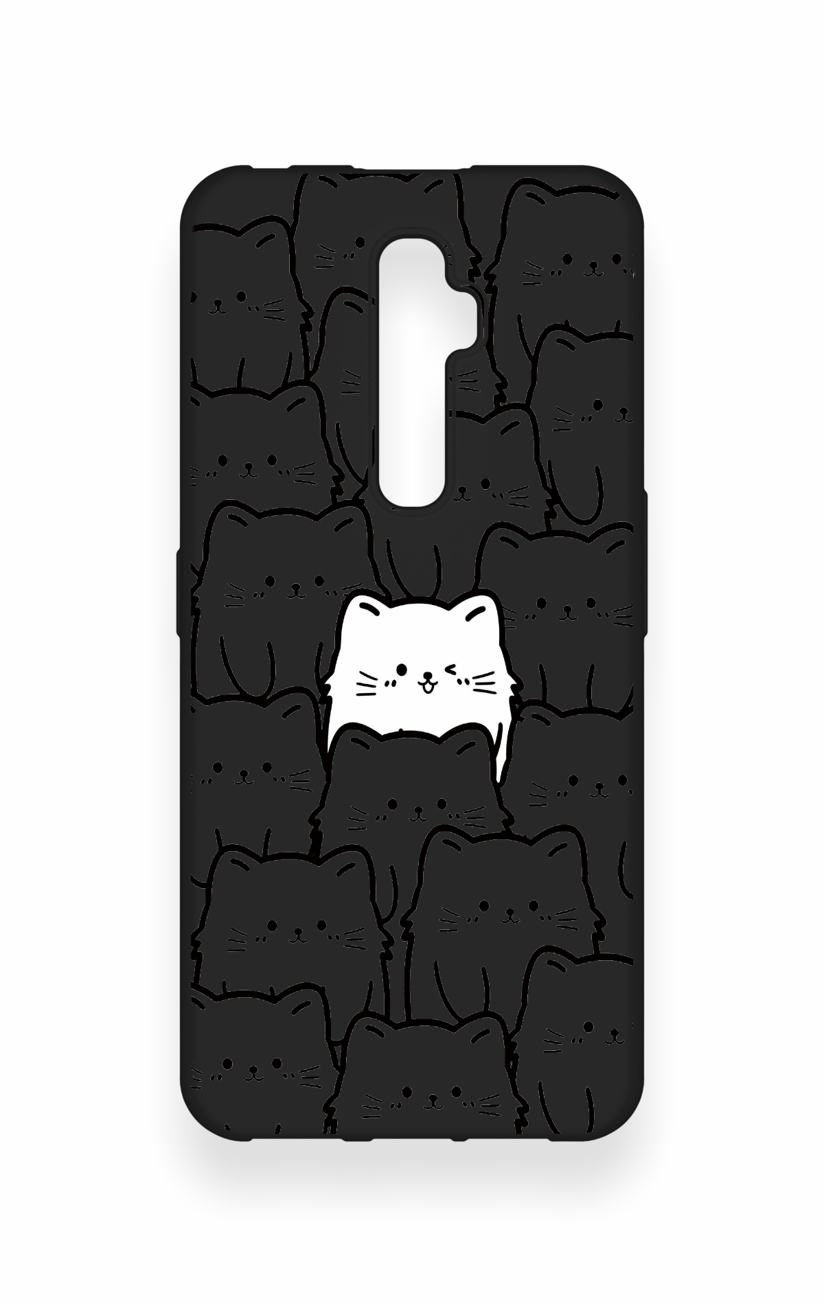 Oppo Reno 2Z Uyumlu Many Cats Desenli Silikon Kılıf