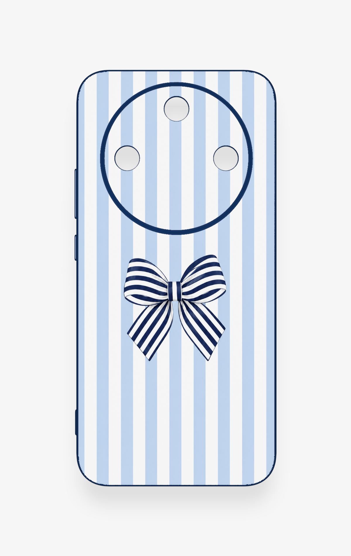 Honor Magic 8 Lite Uyumlu Mavi Beyaz Kurdele Desenli Silikon Kılıf