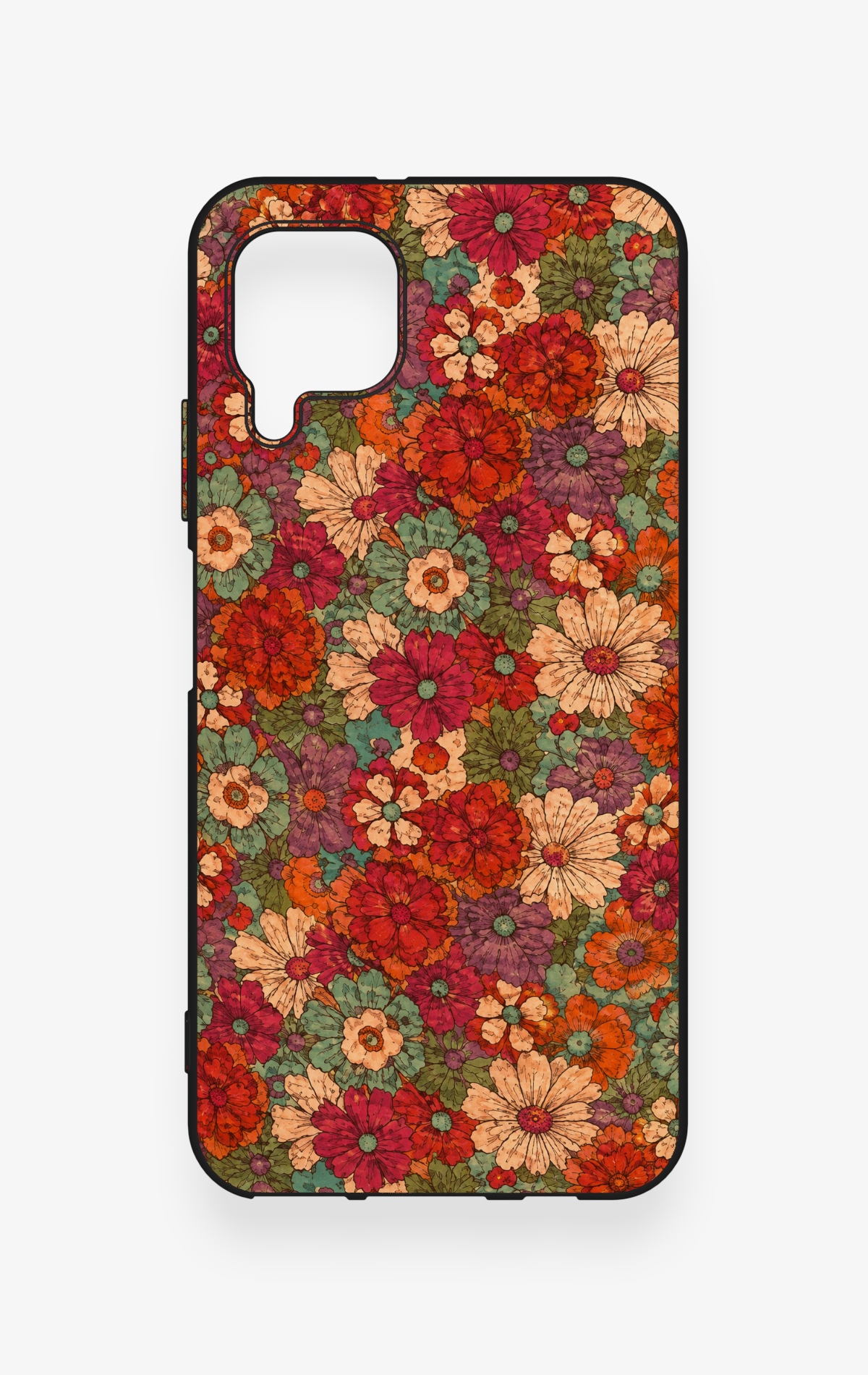 Huawei P40 Lite Uyumlu Pastel Çiçek Bahçesi Desenli Silikon Kılıf