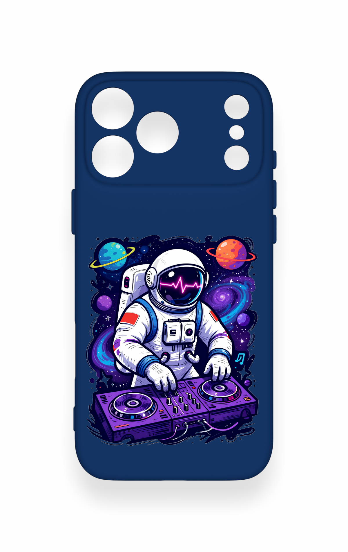 iPhone 17 Pro Max Uyumlu Astronot DJ Desenli Silikon Kılıf