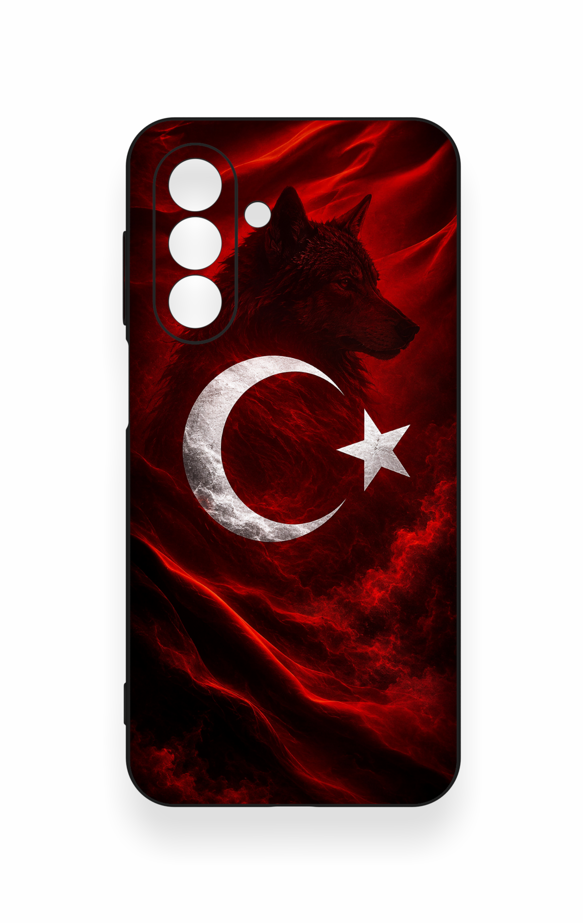 Samsung A17 Uyumlu Kurt Türk Bayrağı Desenli Silikon Kılıf