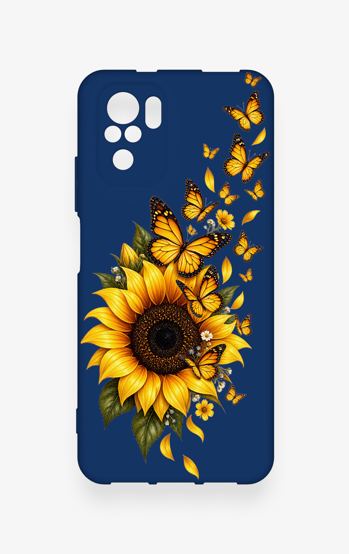 Redmi Note 10-10S Uyumlu Ayçiçeği Desenli Silikon Kılıf