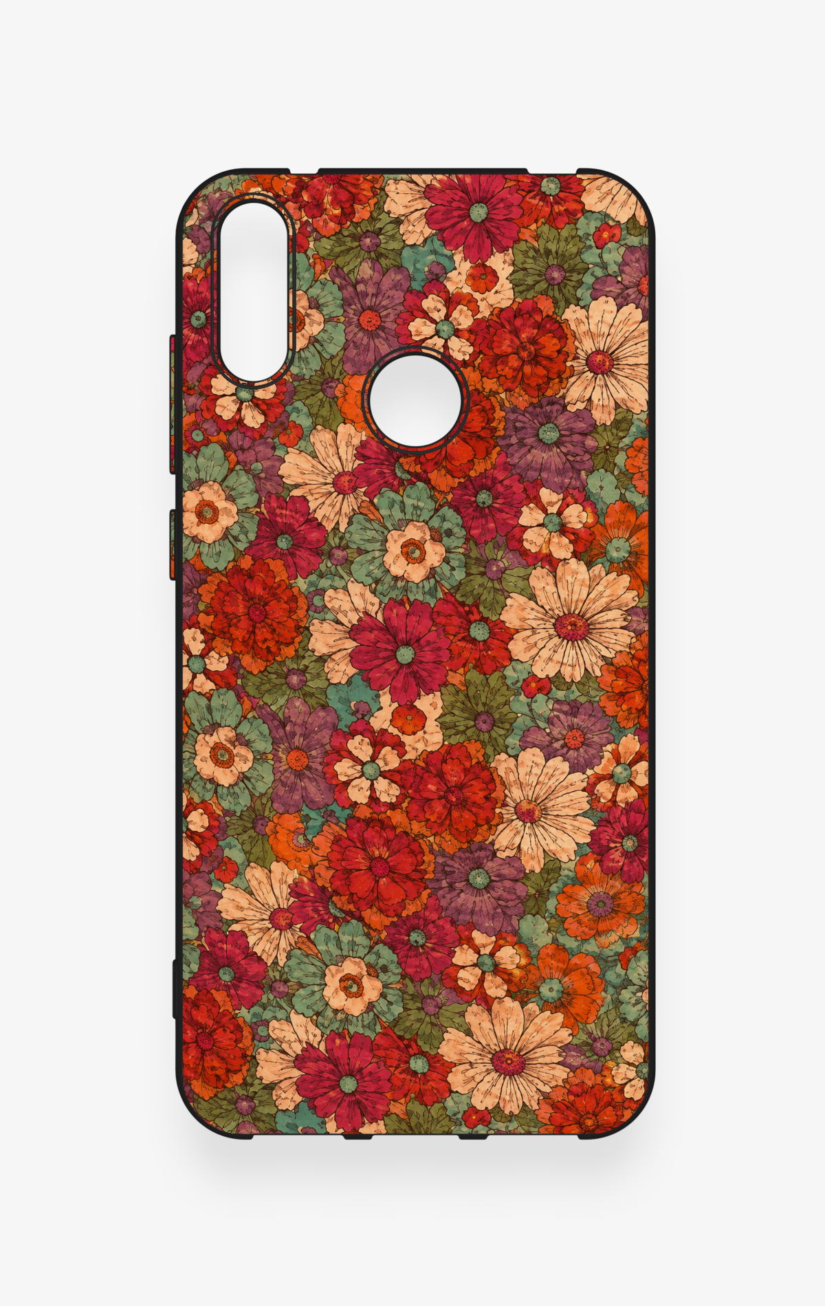 Huawei Y7 2019 Uyumlu Pastel Çiçek Bahçesi Desenli Silikon Kılıf