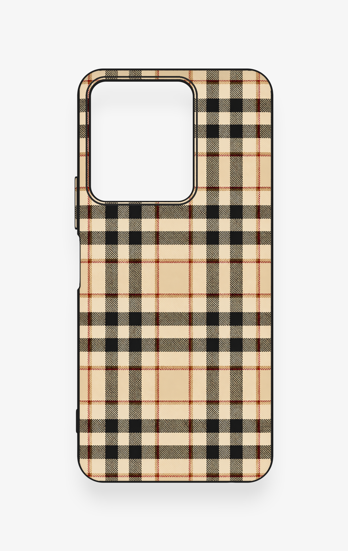 Vivo Y35 Uyumlu Karamel Siyah Ekose Desenli Silikon Kılıf