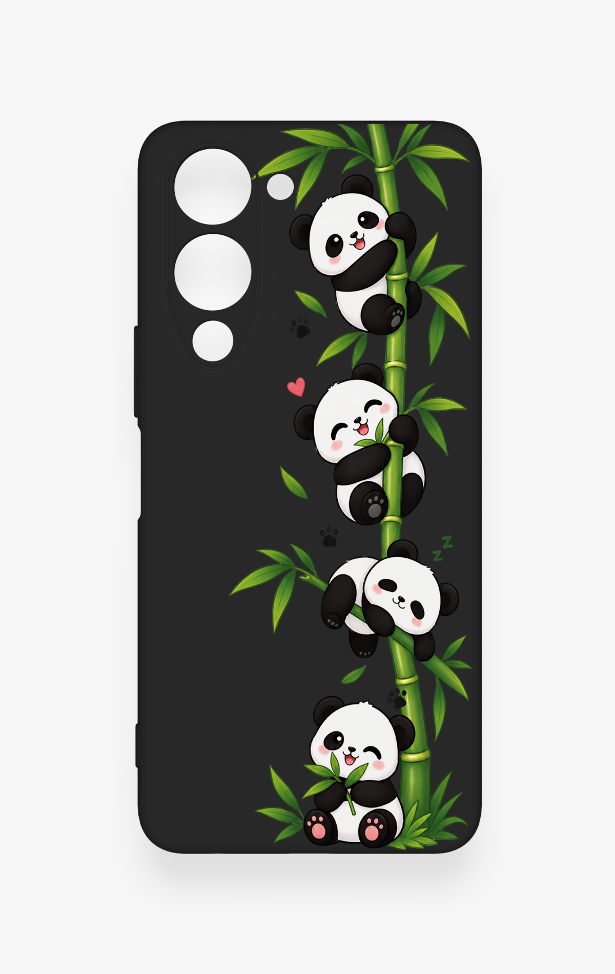 Vivo Y19 5G Uyumlu Sevimli Panda Bambu Desenli Silikon Kılıf