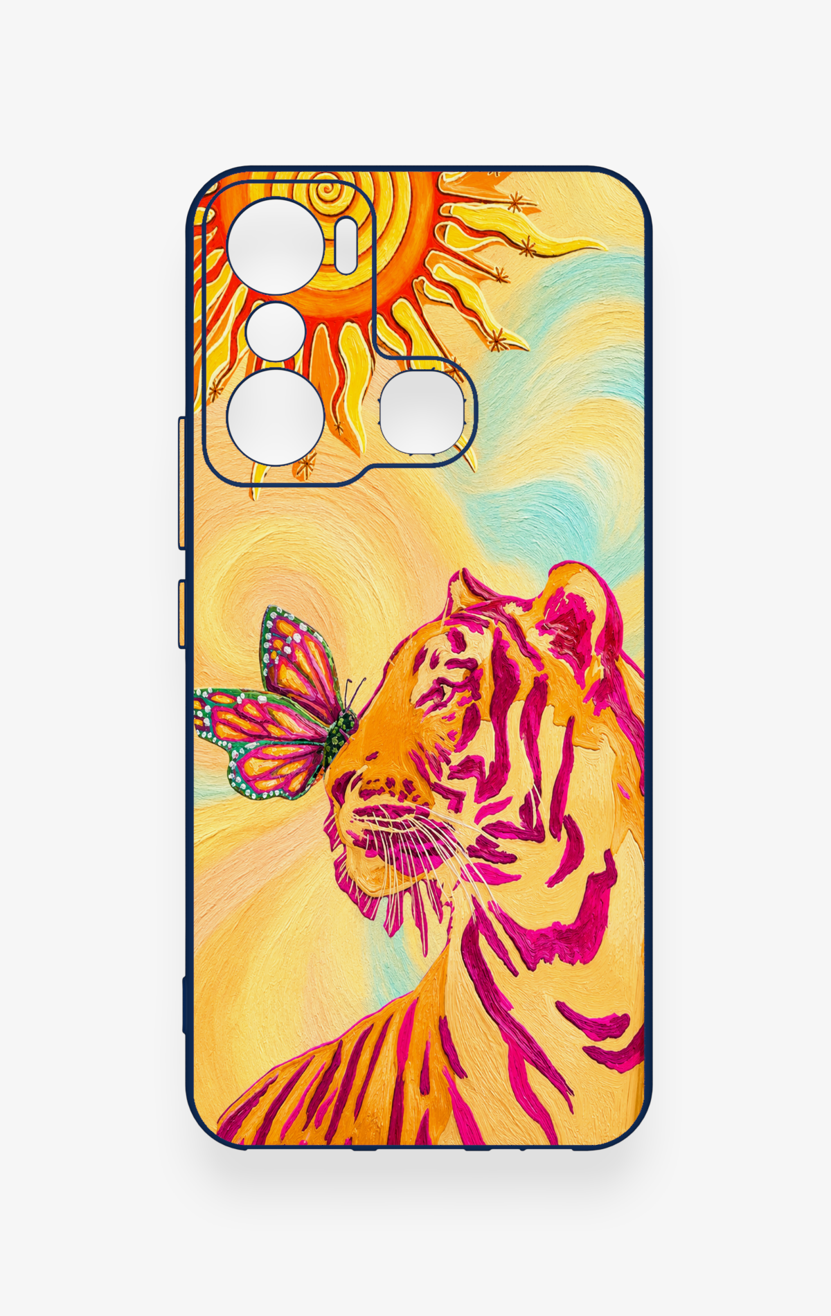 İnfinix Hot 20i Uyumlu Güneşin Kaplanı Desenli Silikon Kılıf