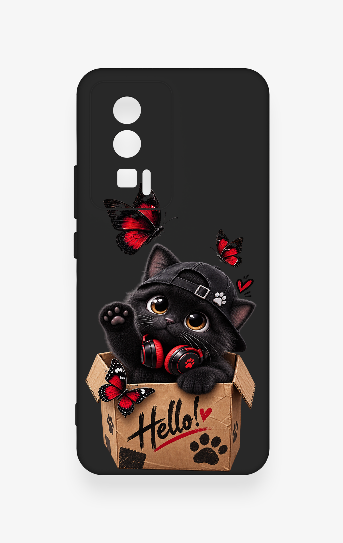 Poco F5 Pro Uyumlu Hello Cat Desenli Silikon Kılıf