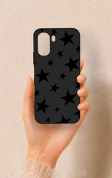 Oppo A6T Uyumlu Siyah Star Desenli Silikon Kılıf