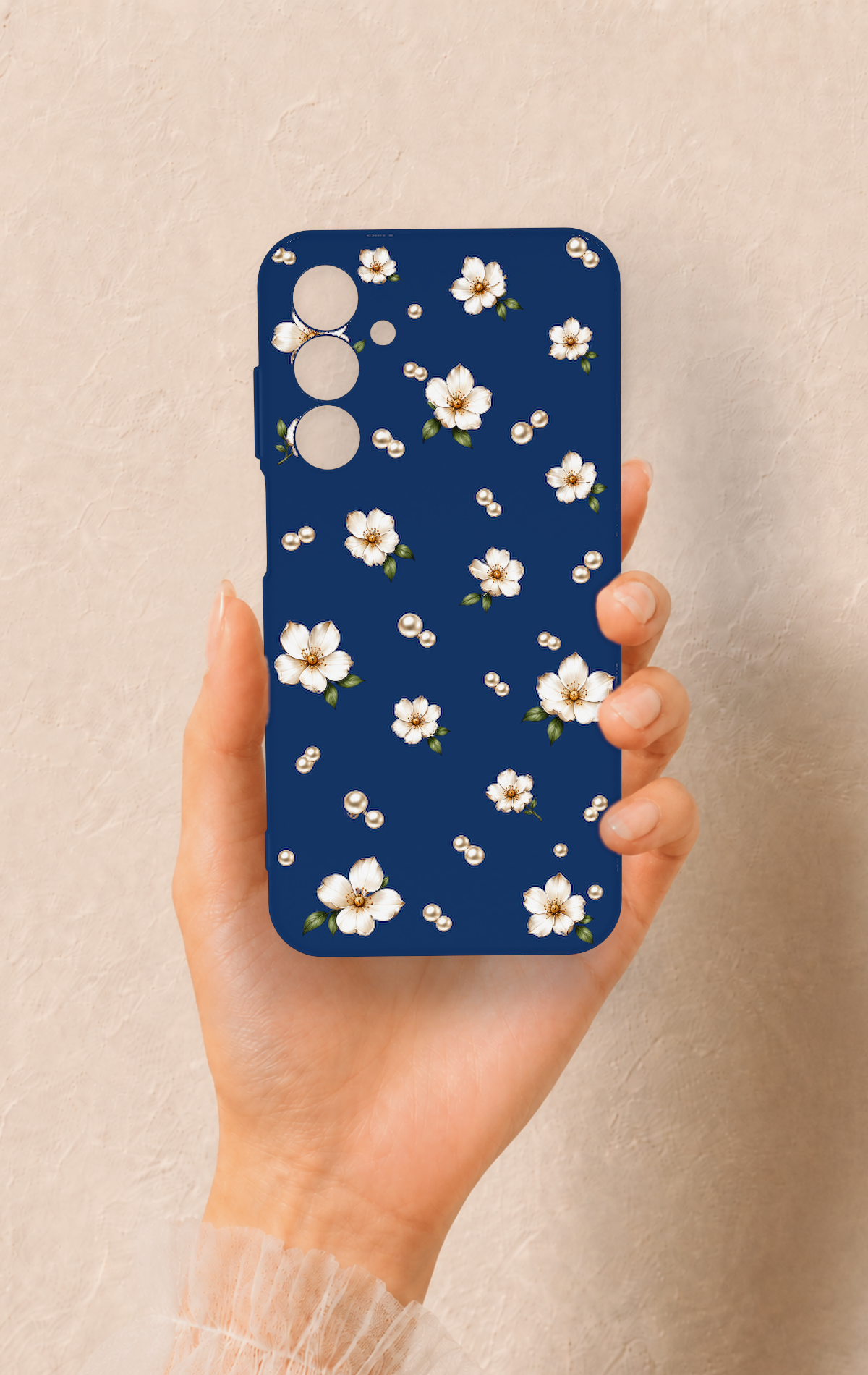 Samsung A25 Uyumlu Papatya İnci Desenli Silikon Kılıf