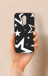 Huawei Mate 20 Lite Uyumlu Siyah Mega Star Desenli Silikon Kılıf
