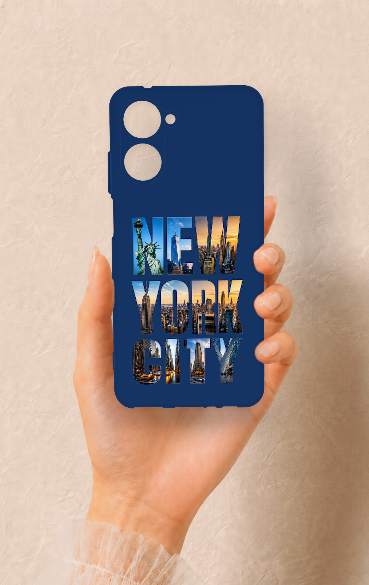 Realme 10 Uyumlu New York City Desenli Silikon Kılıf
