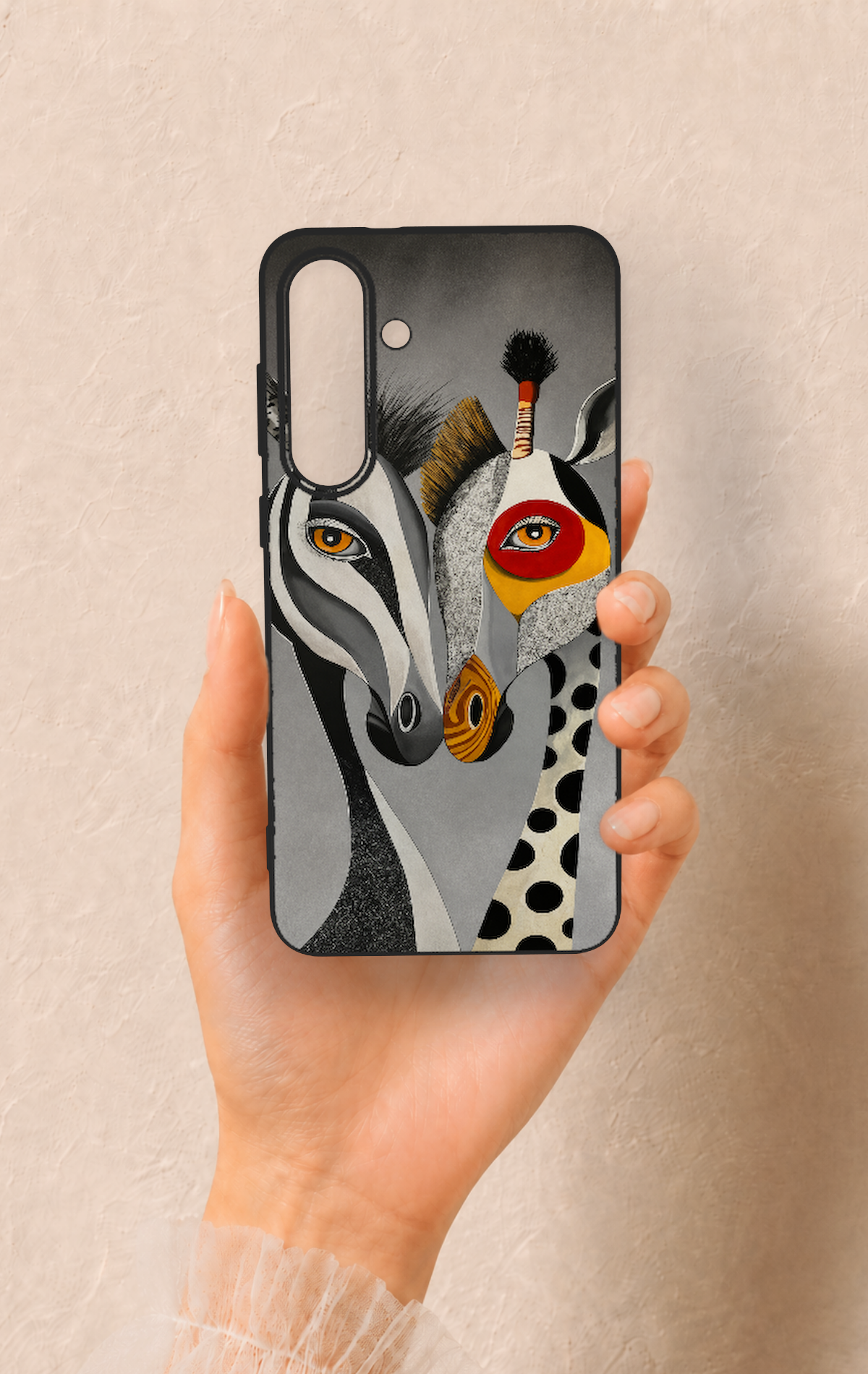 Samsung S25Fe Uyumlu Zebra ve Zürafa Desenli Silikon Kılıf