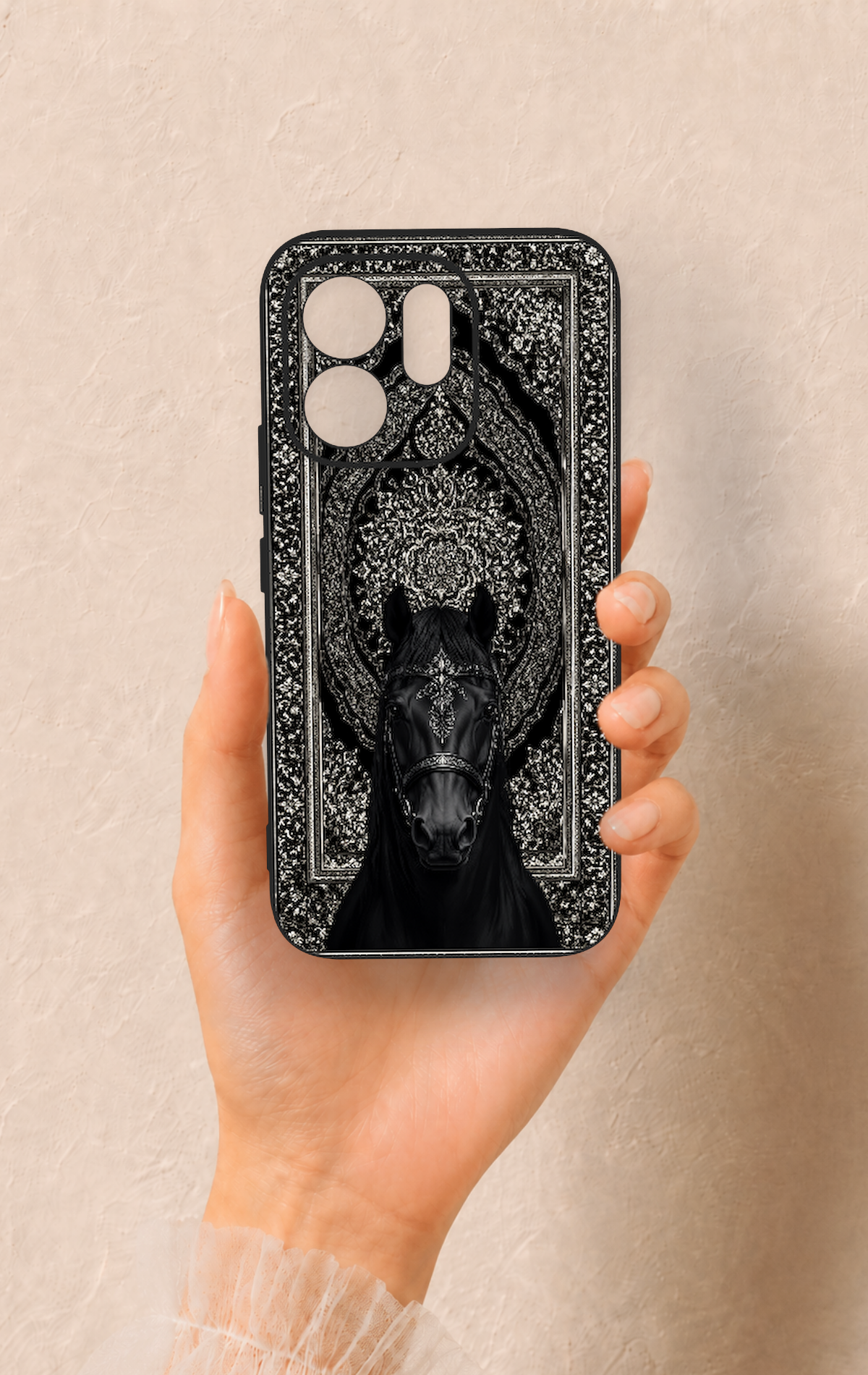 Vivo V70 5G Uyumlu Etnik At Figürü Desenli Silikon Kılıf