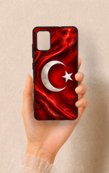 Saamsung A51 Uyumlu Türk Bayrağı Desenli Silikon Kılıf