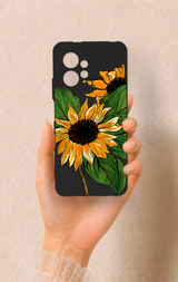 Redmi Note 12 4G Uyumlu Ay Çiçeği Desenli Silikon Kılıf