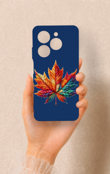 Tecno Spark 20C Uyumlu Renkli Yaprak Desenli Silikon Kılıf