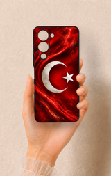 Vivo Y19 5G Uyumlu Türk Bayrağı Desenli Silikon Kılıf