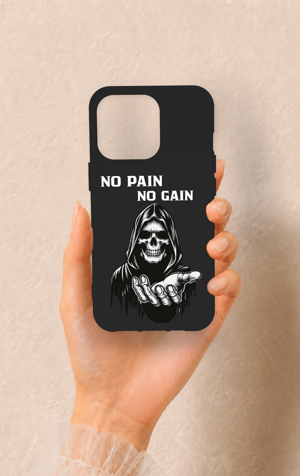iPhone 13 Pro Uyumlu No Pain No Gain Desenli Silikon Kılıf