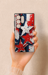 Samsung S24 Ultra Uyumlu Star Flag Desenli Silikon Kılıf
