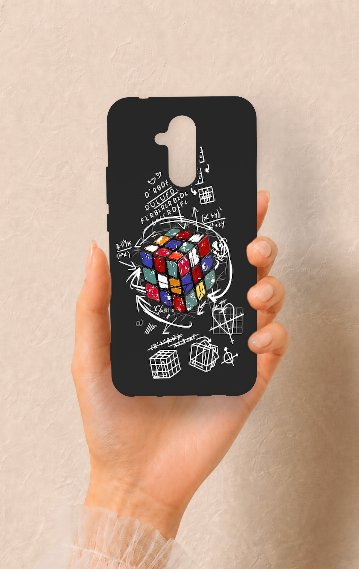 Huawei Mate 20 Lite Uyumlu Rubik Küb Desenli Silikon Kılıf