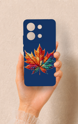Redmi Note 13 4G Uyumlu Renkli Yaprak Desenli Silikon Kılıf