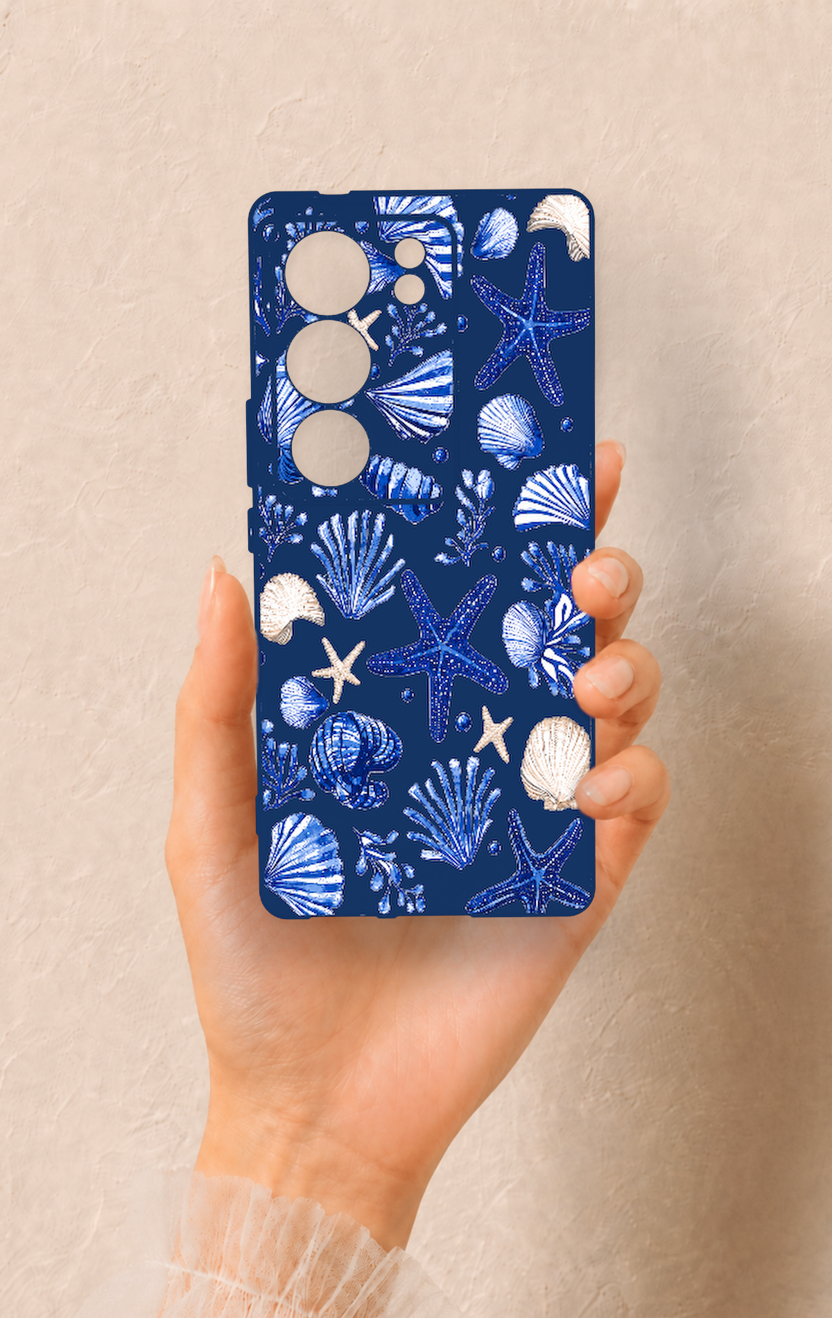 Vivo V29 Uyumlu Deniz Kabuğu Desenli Silikon Kılıf