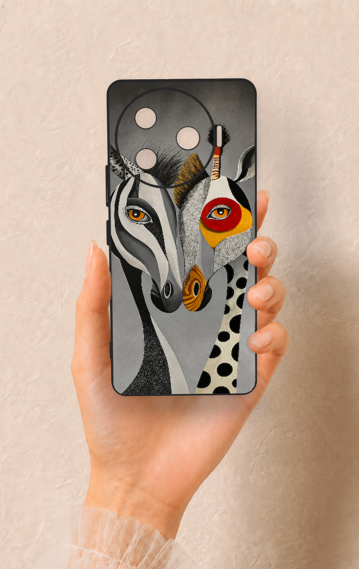 Tecno Camon 30 Pro 5G Uyumlu Zebra ve Zürafa Desenli Silikon Kılıf