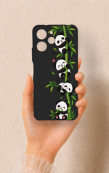 Redmi 12 Uyumlu Sevimli Panda Bambu Desenli Silikon Kılıf