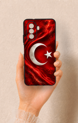 Huawei Nova Y70 Uyumlu Türk Bayrağı Desenli Silikon Kılıf