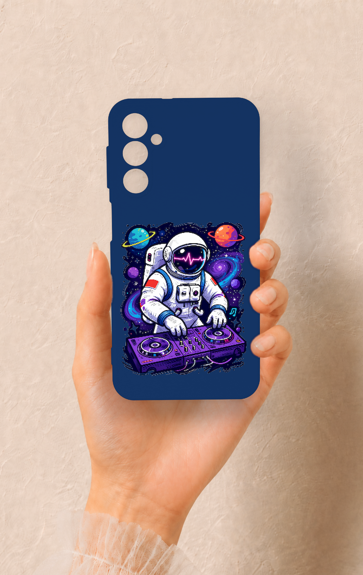 Samsung A24 Uyumlu Astronot DJ Desenli Silikon Kılıf